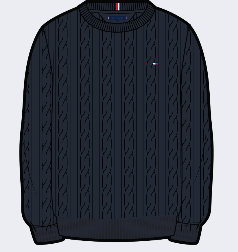Tommy Hilfiger kabelstrikket genser til gutt