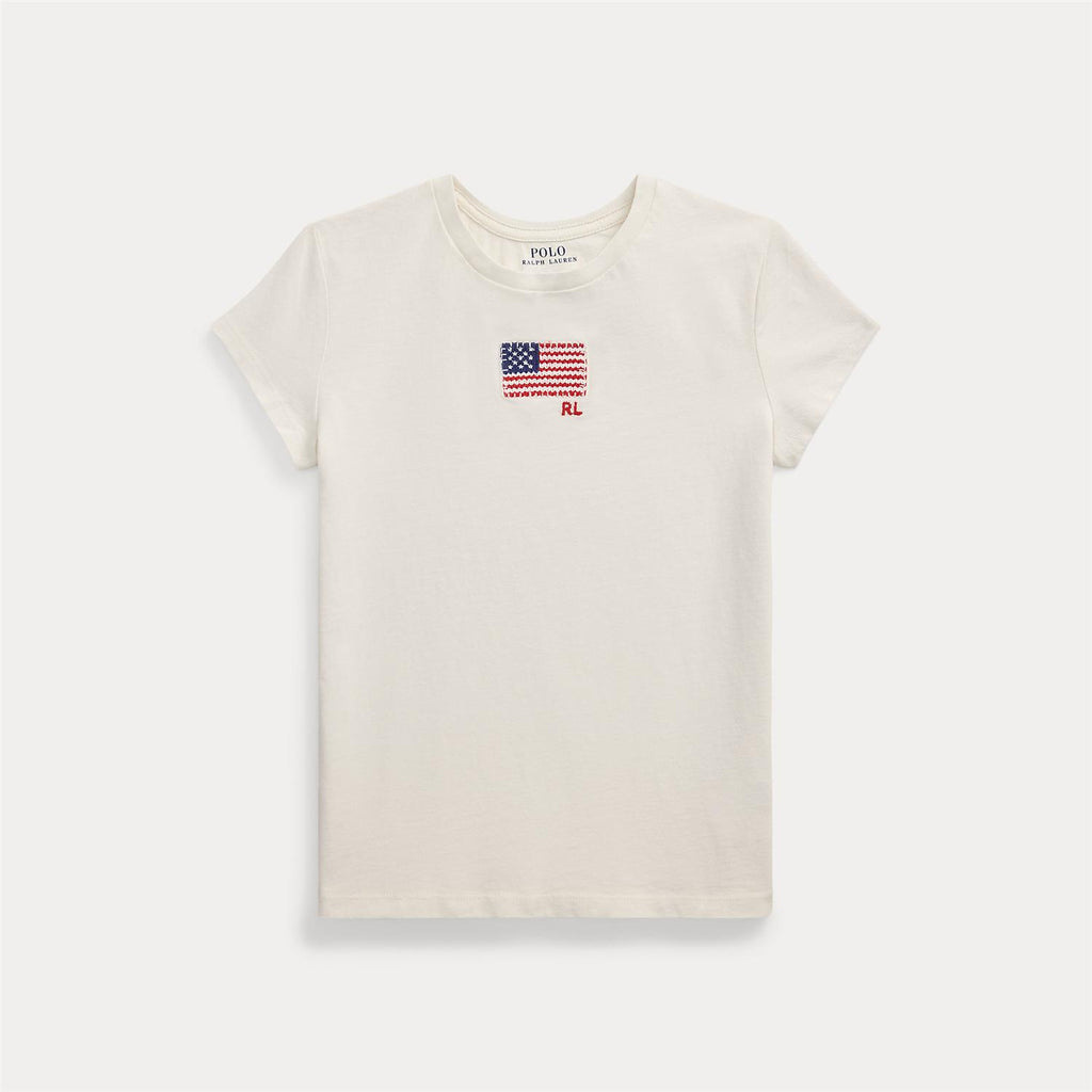 Polo Ralph Lauren tskjorte til jente m brodert flagg