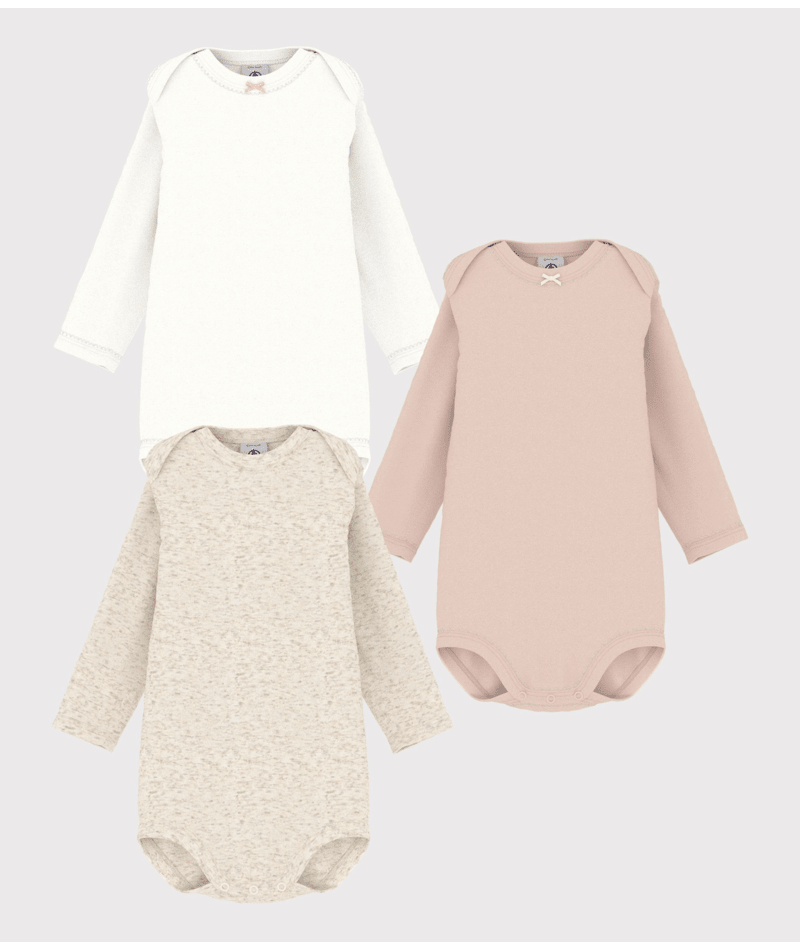 Petit Bateau 3 pk body med lang erm