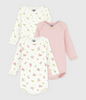 Petit Bateau 3 pk med body små blomster
