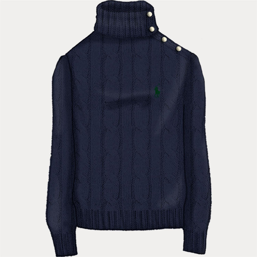 Polo Ralph Lauren Høyhalset genser til jente med knapper