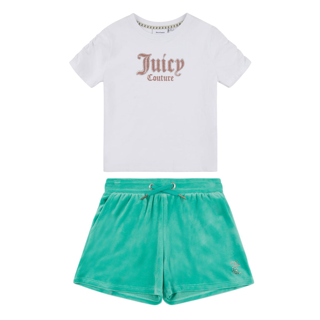 Juicy Couture kids hvit t-skjorte med detalj på armene