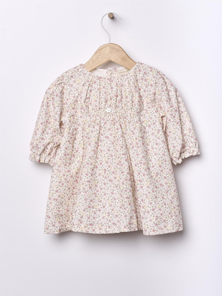 Wedoble kjole med små blomster i baby cord