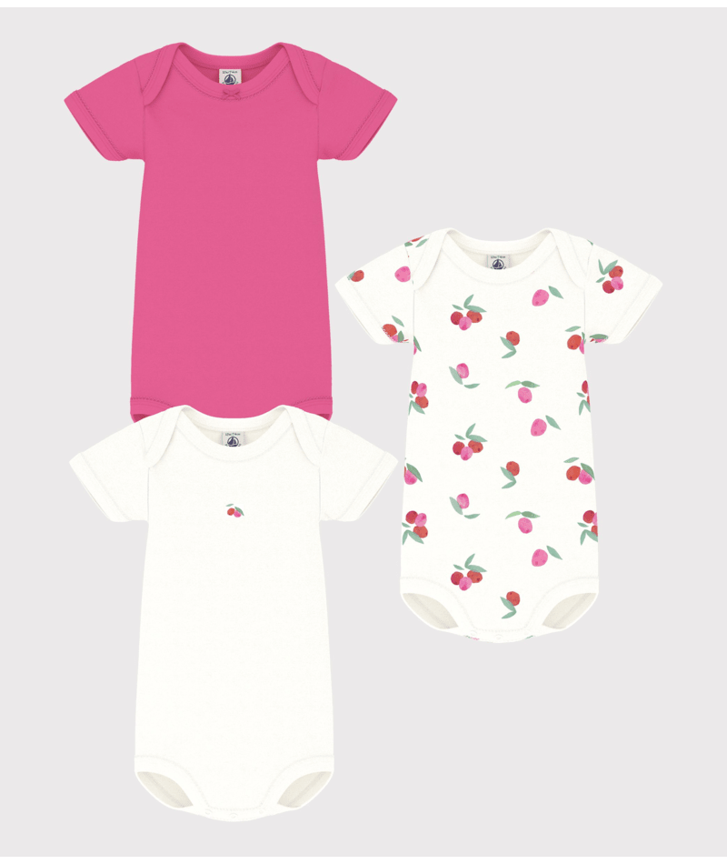 Petit Bateau body 3-pk kort erm