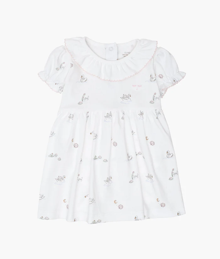 Livly Swans Ruffled Collar kjole