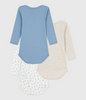 Petit Bateau 3pk body med lang erm