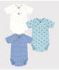 Petit Bateau 3-pk body m kort erm