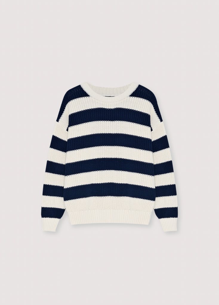 The New Society Musa Teen Jumper Summer Midnight Knit Stripes