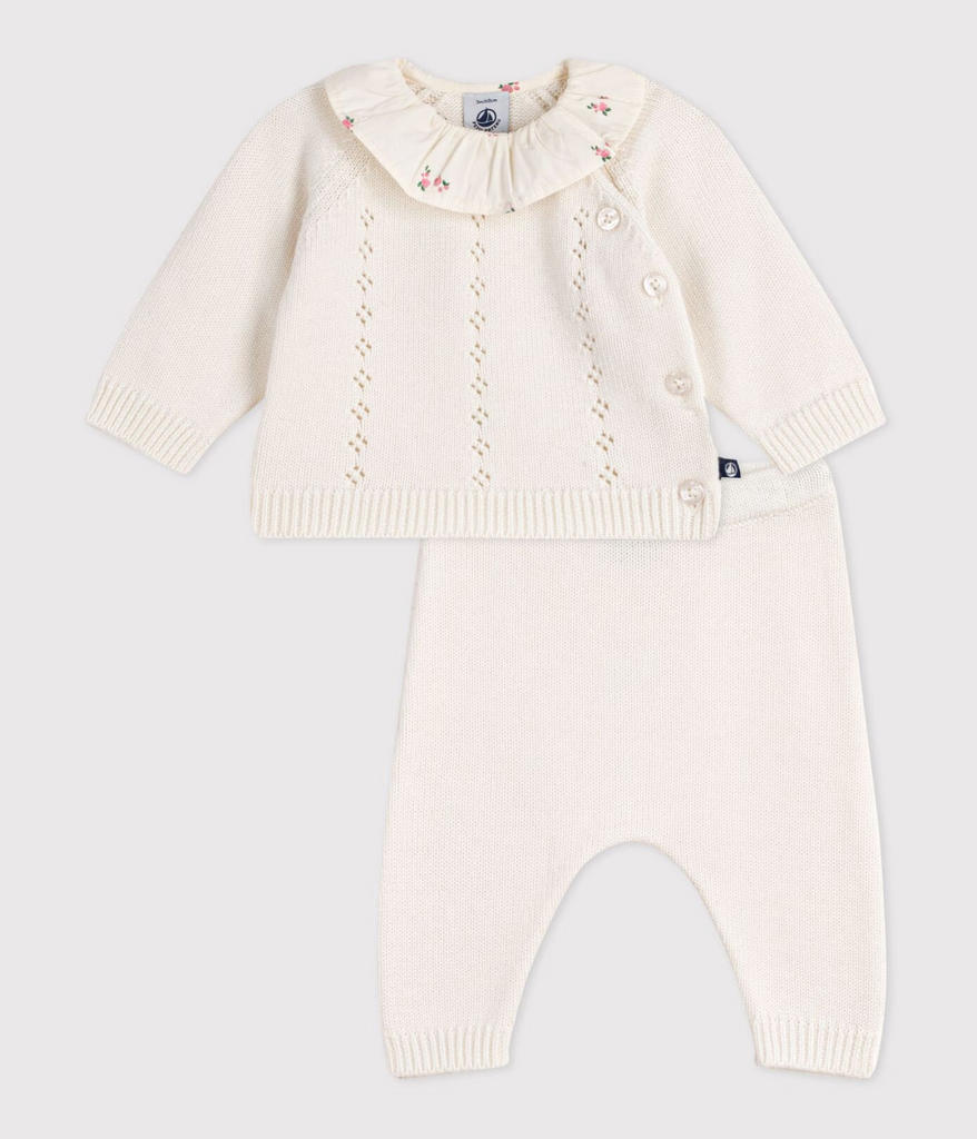 Petit Bateau 2 delt sett i ull/bomull