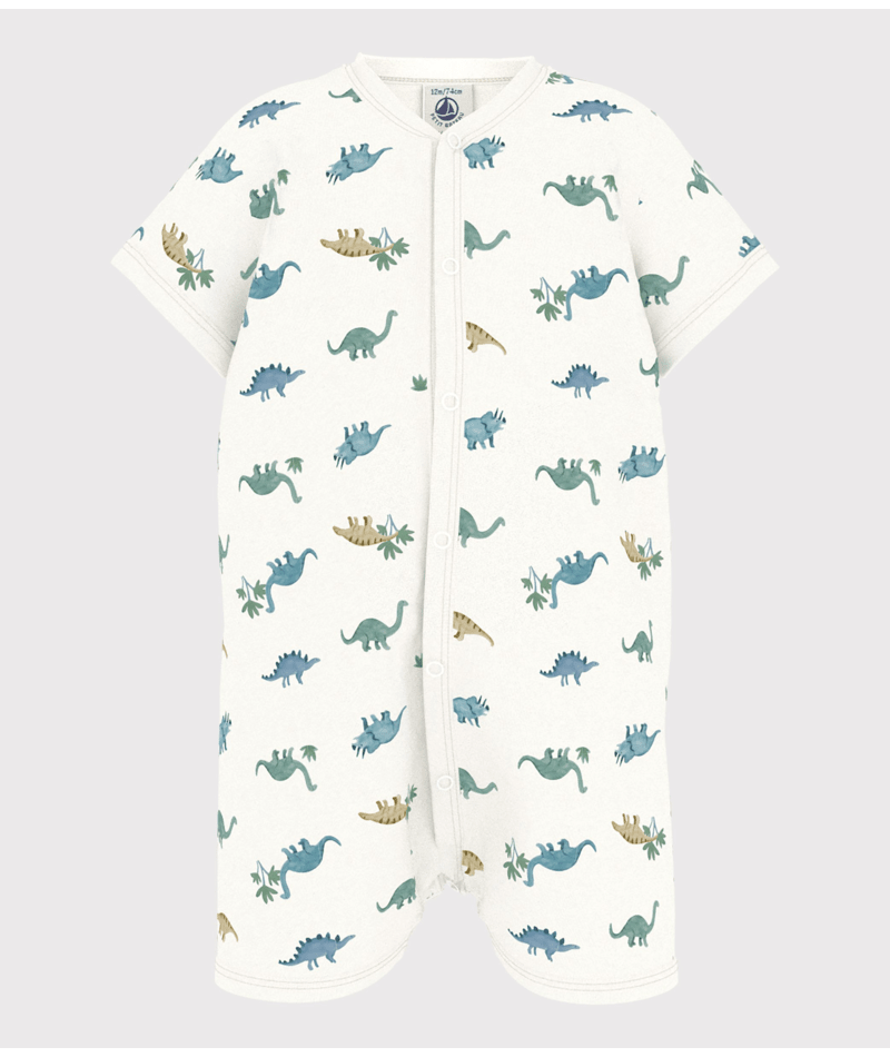 Petit Bateau Sommer dress korte ben og korte ermer m dinosaurer