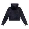 Juicy Couture velour hoodie med zip Jet Black