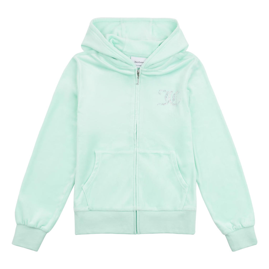 Juicy Couture kids Diamante velour hoodie med zipYucca