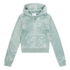 Juicy Couture kids velour hoodie med zip Chinois Green