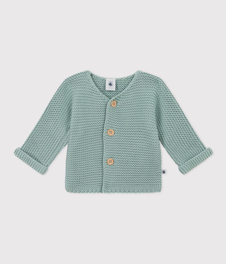 Petit Bateau Girls Navy Blue Cotton Cardigan Childrensalon