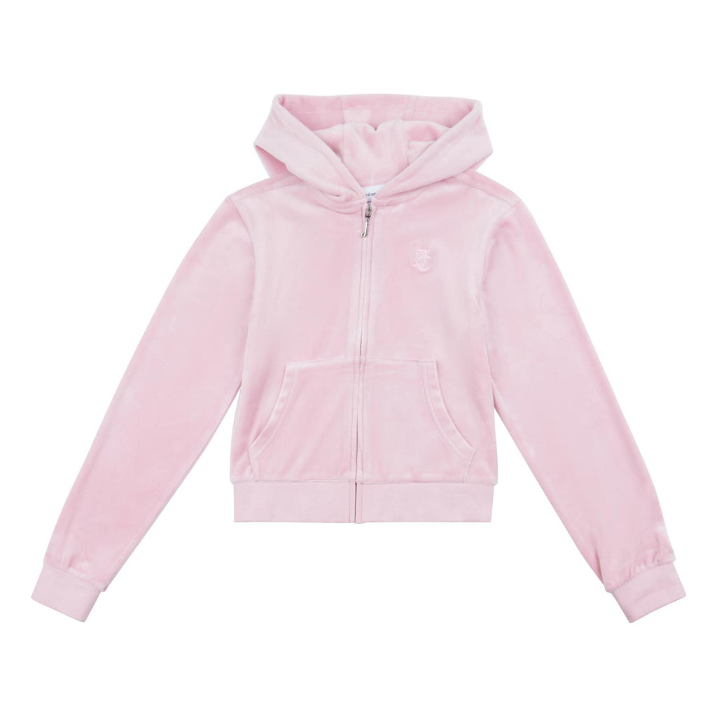 Juicy Couture kids velour hoodie med zip Pink Nectar