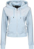 Juicy Couture Robertson Classic Velour Zip Trough Hoodie Cool Blue
